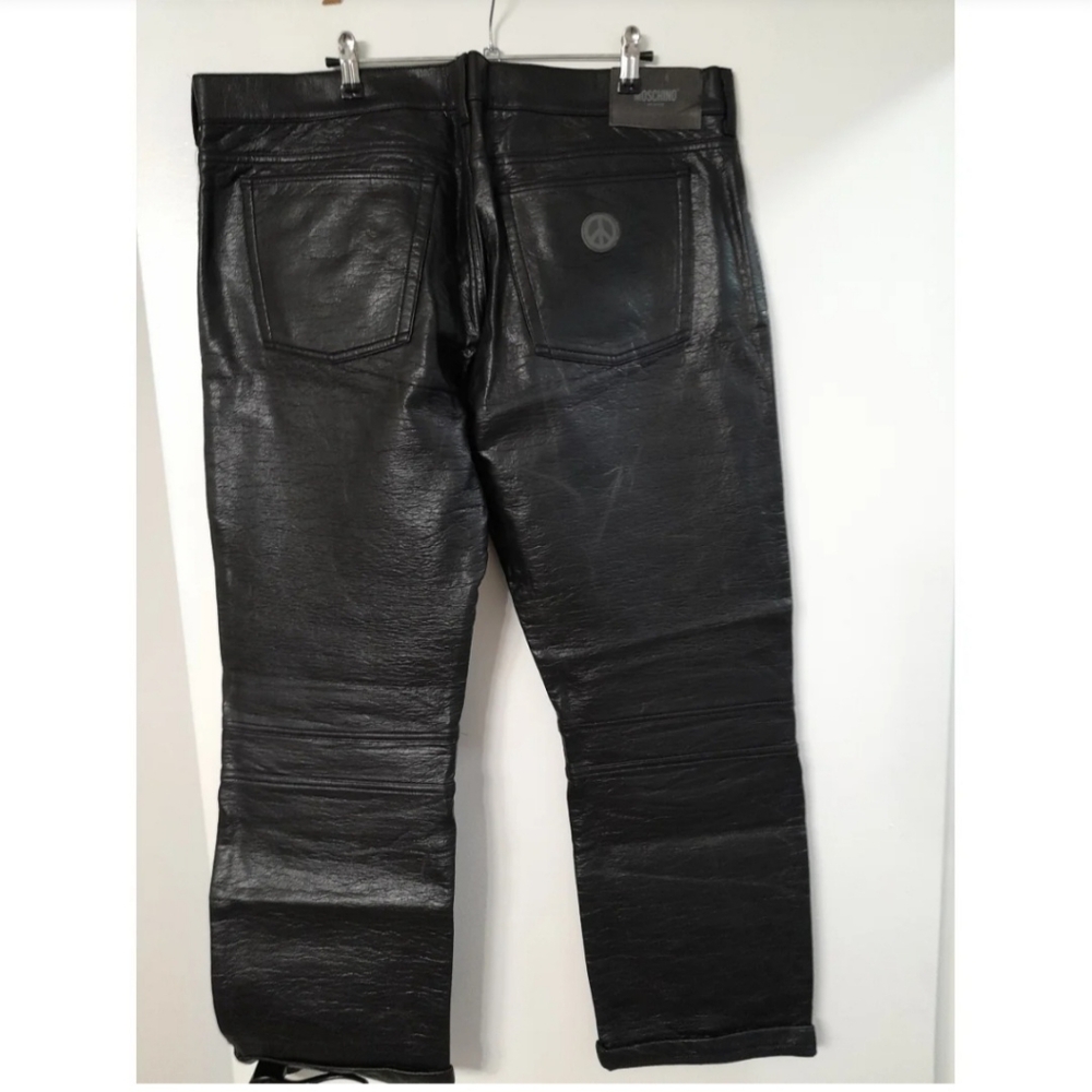 Moschino Black Relaxed Fit Jeans with Ribbed Panels - Picture 2 of 6